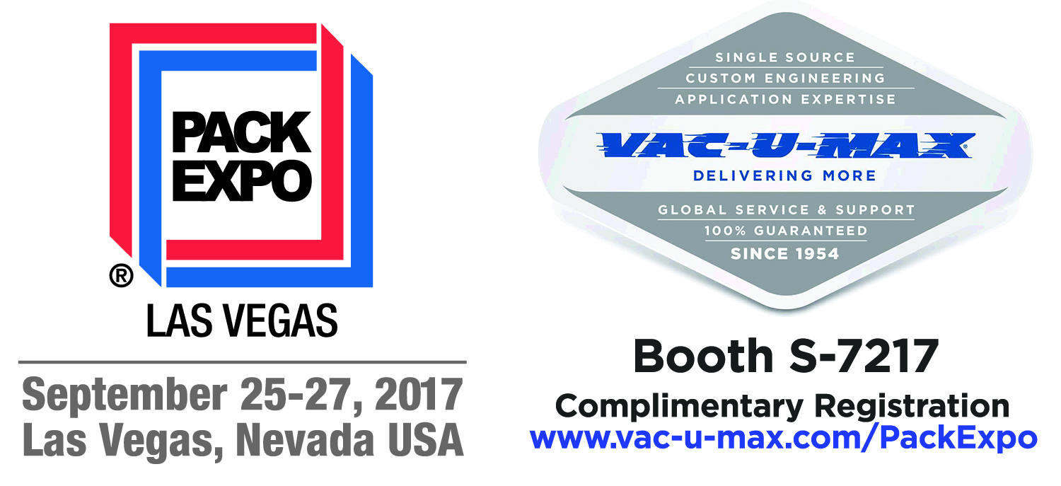 Image result for VAC-U-MAX proudly announces exhibition at Pack Expo 2017